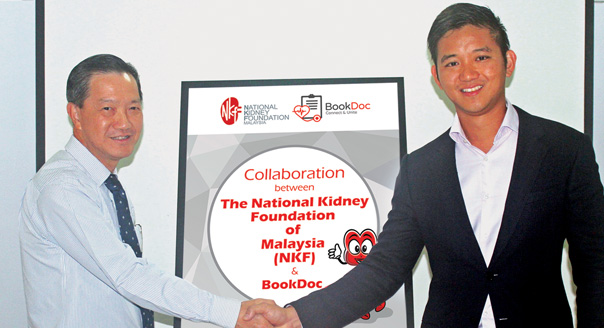 NKF CEO, Mr Chua Hong Wee (left) and BookDoc CEO, Dato Chevy Beh